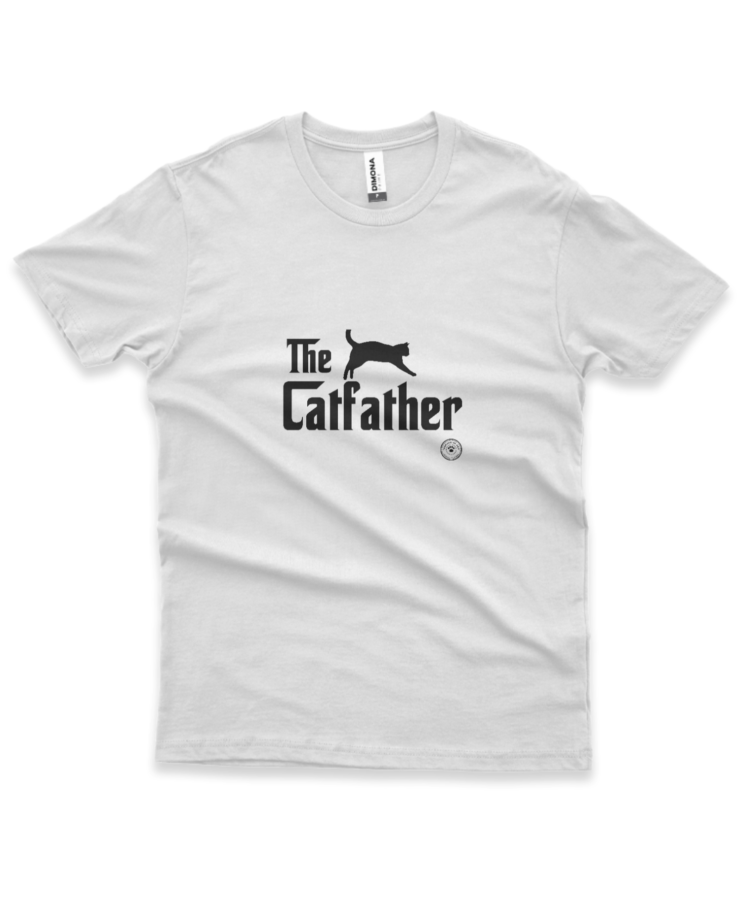Camiseta branca com a estampa The Catfather