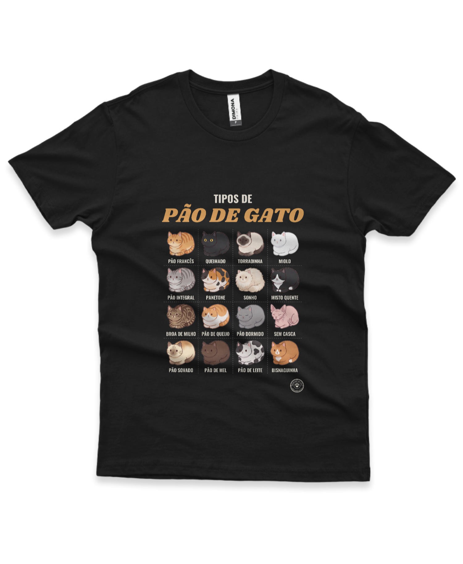 Camiseta Tipos de Pão de Gato