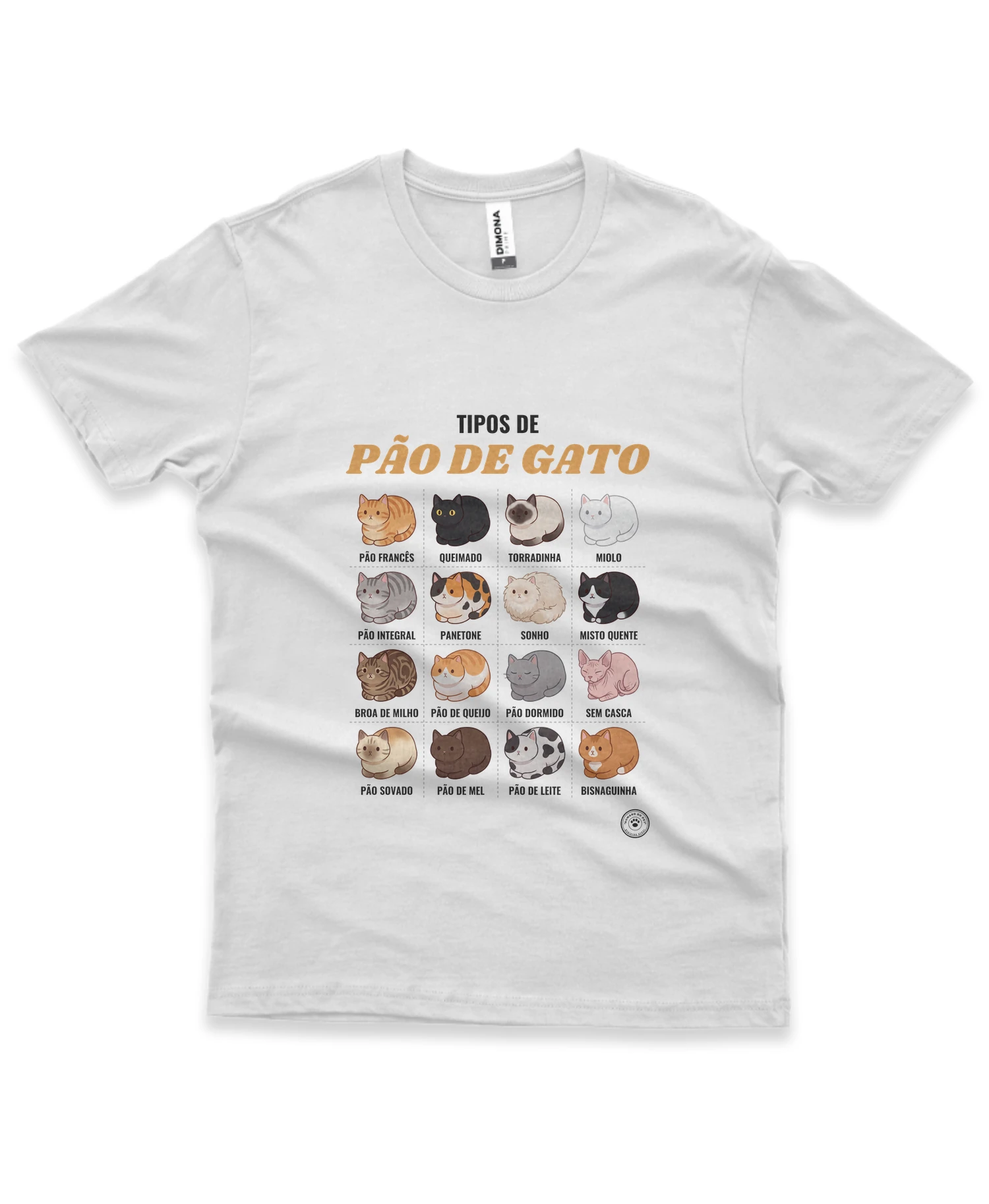 Camiseta Tipos de Pão de Gato